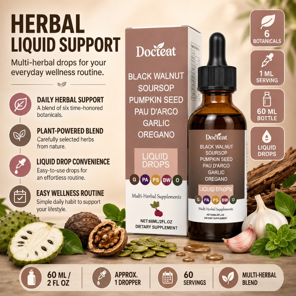 Herbal Wellness Drops - Docteat Siyah Ceviz Ekşi Ananas Sıvı