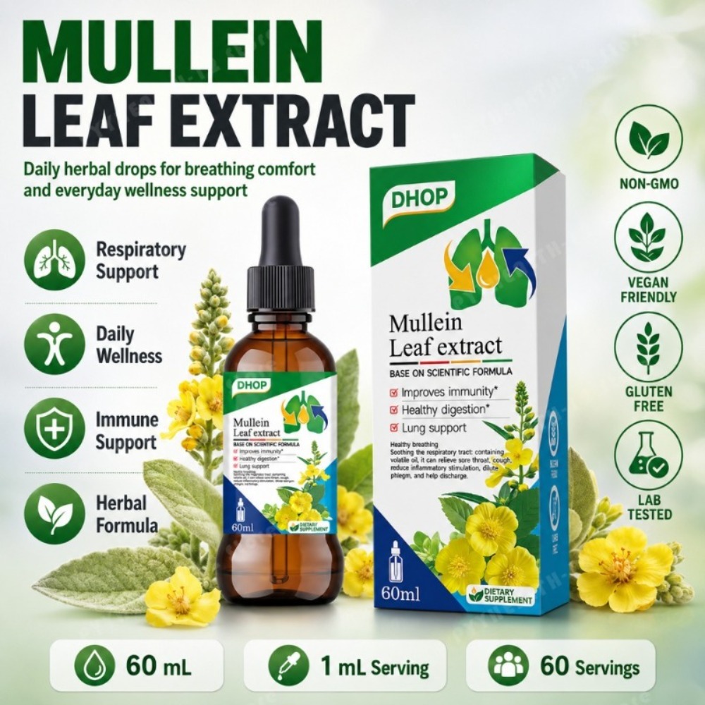 Herbal Wellness Drops - Mullein Yaprağı Ekstresi Damlaları 60ml, Meyankökü
