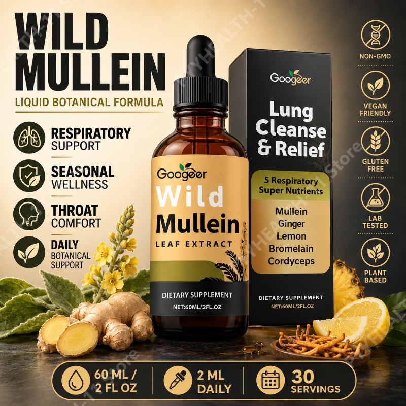 Herbal Wellness Drops - Mullein Sıvı Damlaları Bitkisel Karışım Zencefil